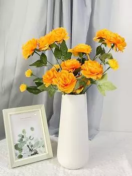 6 Pcs Fake Flowers Artificial Peony Flowers Silk Peonies Flowers Vintage Home Birthday Party Decoration Office Wedding Decor красный