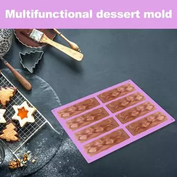 6 Pcs Granola Bar Mold 8 Cavity Rectangle Soap Making Molds Non Stick Silicone Energy Bar Mold Flexible Cereal Bar Molds фиолетовый