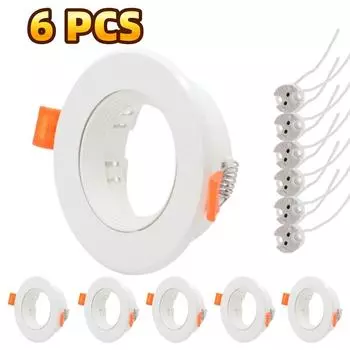 6 Pcs Led Downlight Embedded Spot Light with MR16 Lamp Holder Ceiling Lamps 75mm For Kitchen Home Indoor Lighting