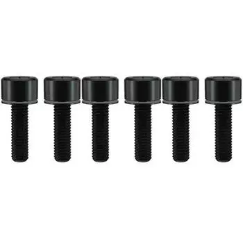 6 Pcs M5x18 Bicycle Stem Screw with Gasket for Mountain Bikes Road Bikes Repair Parts Titanium Alloy Black