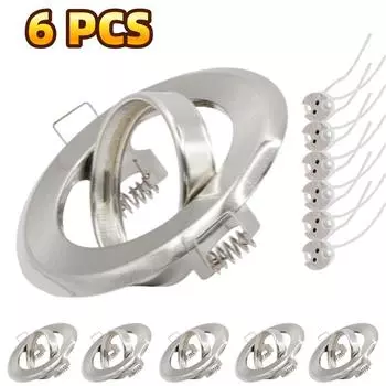 6 Pcs MR16 Frame Recessed Lighting Fixture Gold Spot Downlight Housing Ceiling Light Halogen Lamp Frame for Living Room
