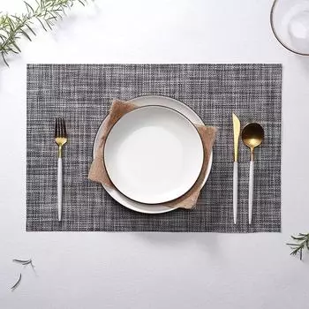 6 Pcs PVC Placemats Table Mats Heat Insulated Pad Rectangle Washable Placemats Table Decoration 45x30cm 45x30cm красный