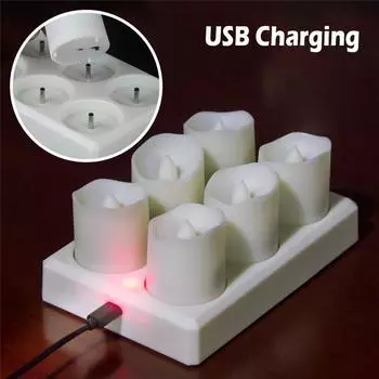 6 Pcs Remote Control LED Flameless Candle Lights LED Candle Flickering Tea Lights Home Christmas Birthday Decor Easter Candle