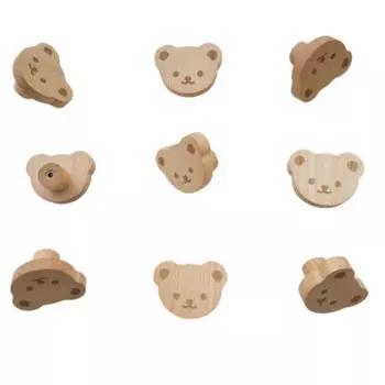 6 pcs Single Hole Drawer Handles Furniture Handle Wardrobe Knobs Cute Bear Handle Kitchen Cabinet коричневый