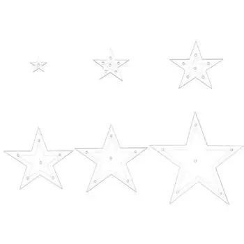 6 pcs Transparent Star Shape Embroidery Stencils Acrylic Sewing Patterns Template