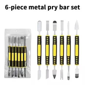 6-Piece Metal Pry Bar Set Pry Bay Disassembly Battery Screen Frame Flat Pry Bar Injection Molding Repair Tool