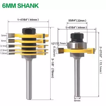 6 Pieces 1/4 Handle 6Mm Handle 2 Pcs Adjustable Notch Knife/T-Knife/Combination Engraving Knife/Removable And Replaceable Blade Engraving Knife multiple piece slot knife 6mm handle