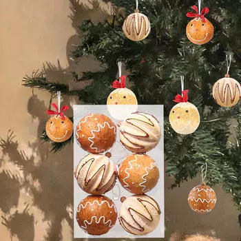 6 Pieces Christmas Ball Ornaments Xmas Tree Decor Decorative Charm Pendants for Thanksgiving Style A