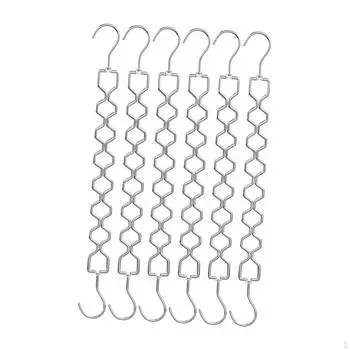 6 Pieces Clothing Chain Hangers Space Saving Rotating Storage, Metal Closet Organizers