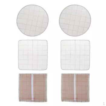 6 Pieces Latch Hook Rug Kit Cushion Mat mesh style canvas Craft DIY Material