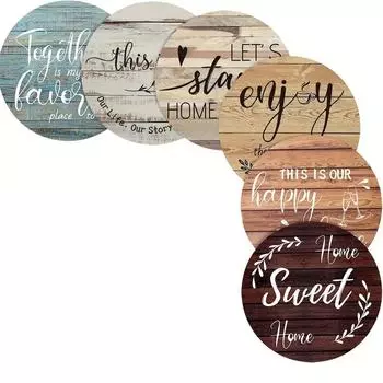 6 pieces/set wooden coaster non-slip Placemat Gift Painting Kit Holiday Gift home kitchen decoration simple pattern 10x10cm