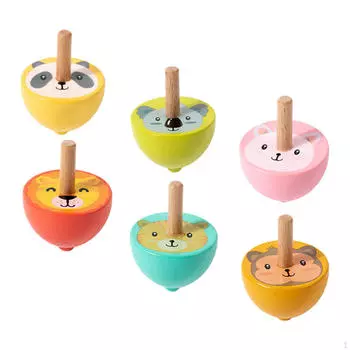 6 Pieces Wood Toys Educational Colorful Classroom Rewards Games Fun Birthday Gifts Party Favors Animal