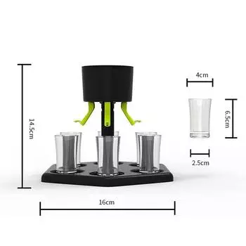 6 Пластиковый диспенсер для шотов с держателем Shot Buddy Диспенсер для розлива ликера Шот-стаканы Барные стаканы Диспенсер для розлива напитков