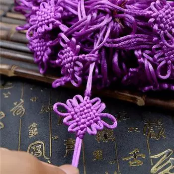 6 пластин длинный китайский узел работа в процессе сделай сам ручная работа декоративный автомобильный кулон шнурок красный веревка аксессуары материал шнурок 6 plates of Chinese knots 100 pcs/bundle