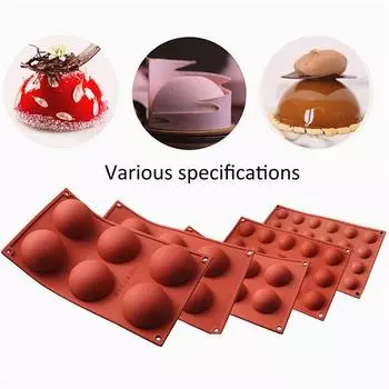 6 подключенных 15 отверстий 24 отверстия большие полукруглые полусферические DIY силиконовые формы для торта шоколадные сладкие формы 6 hole