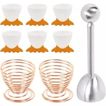 6 подставок для яиц, 2 лотка для яиц, 1 открывалка для яиц, пластиковые подставки для яиц с детскими рисунками, лотки для яиц из нержавеющей стали, наборы подставок для яиц, необычные подставки для яиц