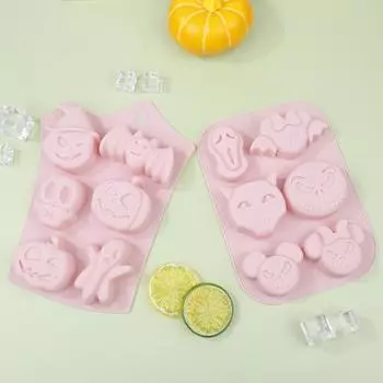 6 полостей Хэллоуин силиконовая форма кухня выпечка своими руками торт десерт пудинг десерт шоколад форма Хэллоуин привидение форма