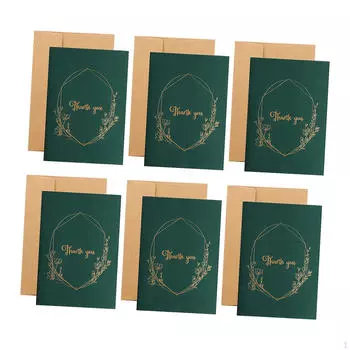6 праздничных поздравительных открыток с конвертами, визитки, приглашения на вечеринки, подарки Thank you