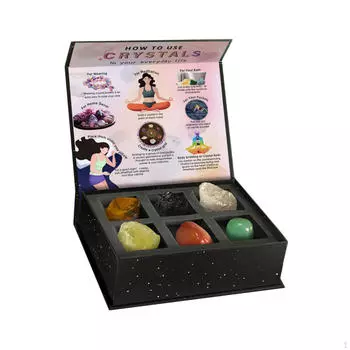 6 предметов Коллекция камней и минералов Обучающий набор для детей История Подарок A