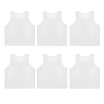 6 предметов, простые 10 шт., спортивные тренировочные матчи [TOEPODO] Детские нагрудники, нагрудники, баскетбол, футбол, цветные, впитывающие, легкие, белый
