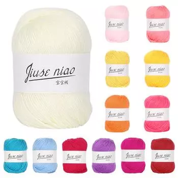 6-прядная тонкая пряжа из чистого хлопка для ручного вязания крючком, детские нитки #13