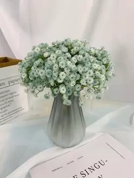 6 пучков 3 ветки/пучок Искусственный цветок Гипсофила Real Touch Букет из искусственной гипсофилы для свадебной вечеринки Домашний стол Балкон Украшение подоконника жёлтый