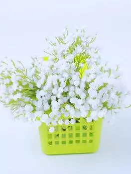 6 пучков белых цветов детского дыхания, искусственные белые цветы, гипсофила, сделай сам, цветочные букеты, композиция, свадебный домашний декор белый