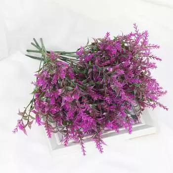 6 пучков искусственных цветов лаванды, искусственные зеленые растения для улицы, помещения, устойчивые к ультрафиолетовому излучению, пластиковые искусственные букеты для украшения крыльца дома и сада на открытом воздухе светло-зеленый
