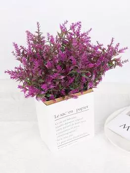 6 пучков искусственных цветов лаванды на открытом воздухе, устойчивых к ультрафиолетовому излучению, искусственная зелень, пластиковые искусственные букеты для украшения крыльца, дома, сада светло-зеленый