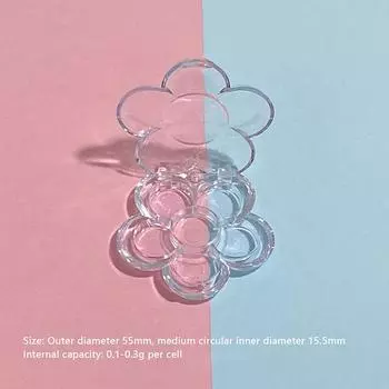 6 пустых мест для теней для век, коробка для палитры макияжа, пластиковая, прозрачная крышка, алюминиевая, круглая, кремообразный контейнер для консилера Shell