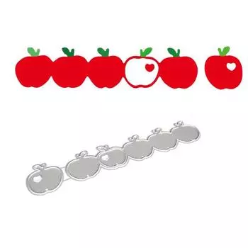 6 яблок Love Apple, дизайн, стиль, трафарет для резки металла для DIY, скрапбукинг, альбом, фототиснение, бумажная карта, ремесленный декор серебряный