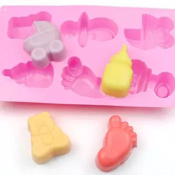 6 ячеек детские ножки и игрушки силиконовые формы 3D шоколадные конфеты желе формы для кексов кубики льда помадка для вечеринок инструменты для декора тортов синий
