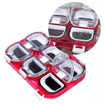 6 ячеек для сеток Органайзер Черный водонепроницаемый ящик для рыболовных приманок Крючки для рыболовных снастей Органайзер держатель Чехол Контейнер