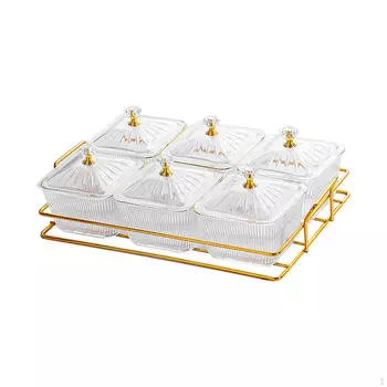 6 разделенных мисок для закусок, блюд, контейнер для хранения продуктов, поднос для сухофруктов, закуски чистый