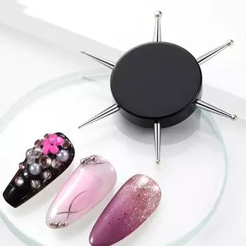 6 размеров круговых инструментов для нейл-арта, шарообразный стилус для тиснения на переводной бумаге, инструменты для художественной точечной росписи, трассировка узора S