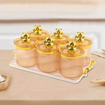 6 решеток, банки для специй, контейнер для приправ, многоцелевые банки для сухофруктов с крышкой для свадебного декора Amber
