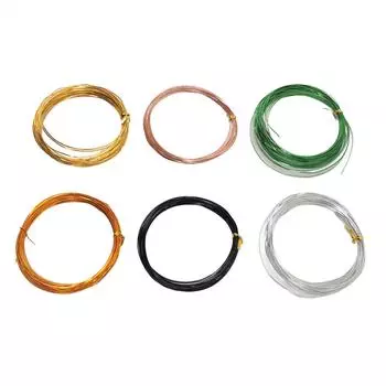 6 рулонов алюминиевой плоской проволоки для рукоделия 32,8 фута, гибкая, толщиной 0,5 мм, 0,1 мм, проволока для скульптуры, плоская проволока для рукоделия