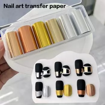 6 рулонов фольги для ногтей с цветами, переводные металлические наклейки, наклейки для ногтей, маникюрные обертывания, лак, звездная бумага, украшение своими руками