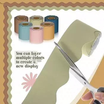 6 рулонов, красочные рамки для доски объявлений в классе, яркий цвет, широко используемая доска объявлений, украшение для доски, офисный декор A