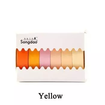 6 рулонов/лот Радужный малярный скотч Лента васи Однотонный малярный скотч Васи Клейкая бумажная лента Клейкая декорация