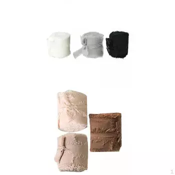 6 рулонов шифоновой шелковой ленты ручной работы на день Святого Валентина, свадебные букеты, упаковка подарков, DIY ремесла, декор Pink Series