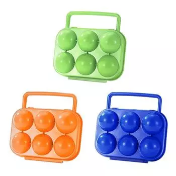 6-секционный кемпинговый ящик для яиц, противоударные защитные коробки для яиц, переносной контейнер для яиц, нескользящий, с ручкой для кухни синий