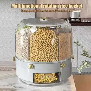 6-сеточный вращающийся резервуар для хранения зерна, влагонепроницаемый, большой емкости, герметичный, сухой, зерновой контейнер, банка для риса