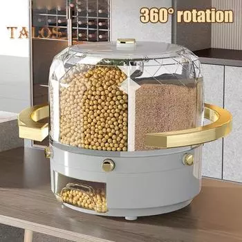 6-сеточный вращающийся резервуар для хранения зерна, влагонепроницаемый, большой емкости, герметичный, сухой, зерновой контейнер, банка для риса