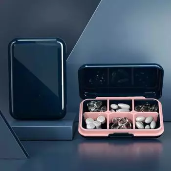 6 сеток, большая вместительная аптечка, 7 дней, влагостойкая герметичная коробка для таблеток, портативная капсула, коробка для хранения витаминных таблеток для путешествий