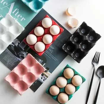 6 сеток, держатель для яиц, керамический противоскользящий ящик для яиц, холодильник, противоударный держатель для яиц, ящик для хранения, организация домашнего хранения