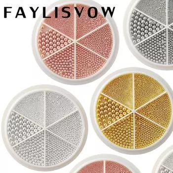 6 сеток для дизайна ногтей, крошечные стальные бусины в виде икры, 0,8-3 мм, смешанные размеры, 3D дизайн, розовое золото, серебро, ювелирные изделия, маникюр, украшение своими руками