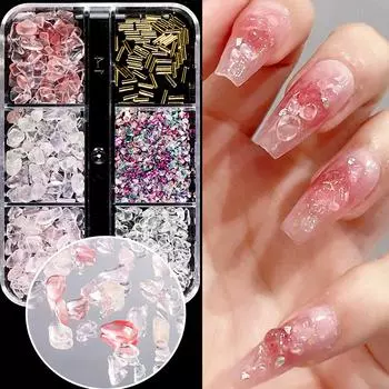 6 сеток Роскошные 3D нейл-арты Стразы Подвески DIY Дизайн ногтей Цирконовые драгоценные камни Подвески Маникюр Украшения для ногтей Бриллианты STJ03