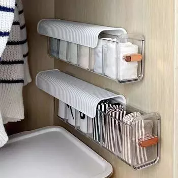 6 сеток складной ящик для хранения шкаф-органайзер украшения дома шорты галстуки коробки 36*8.3*10.7cm белый