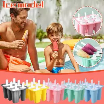 6 Sets of Silicone Ice Tray Ice Maker Iced Ice Multi-cell Design Stick Ice серый